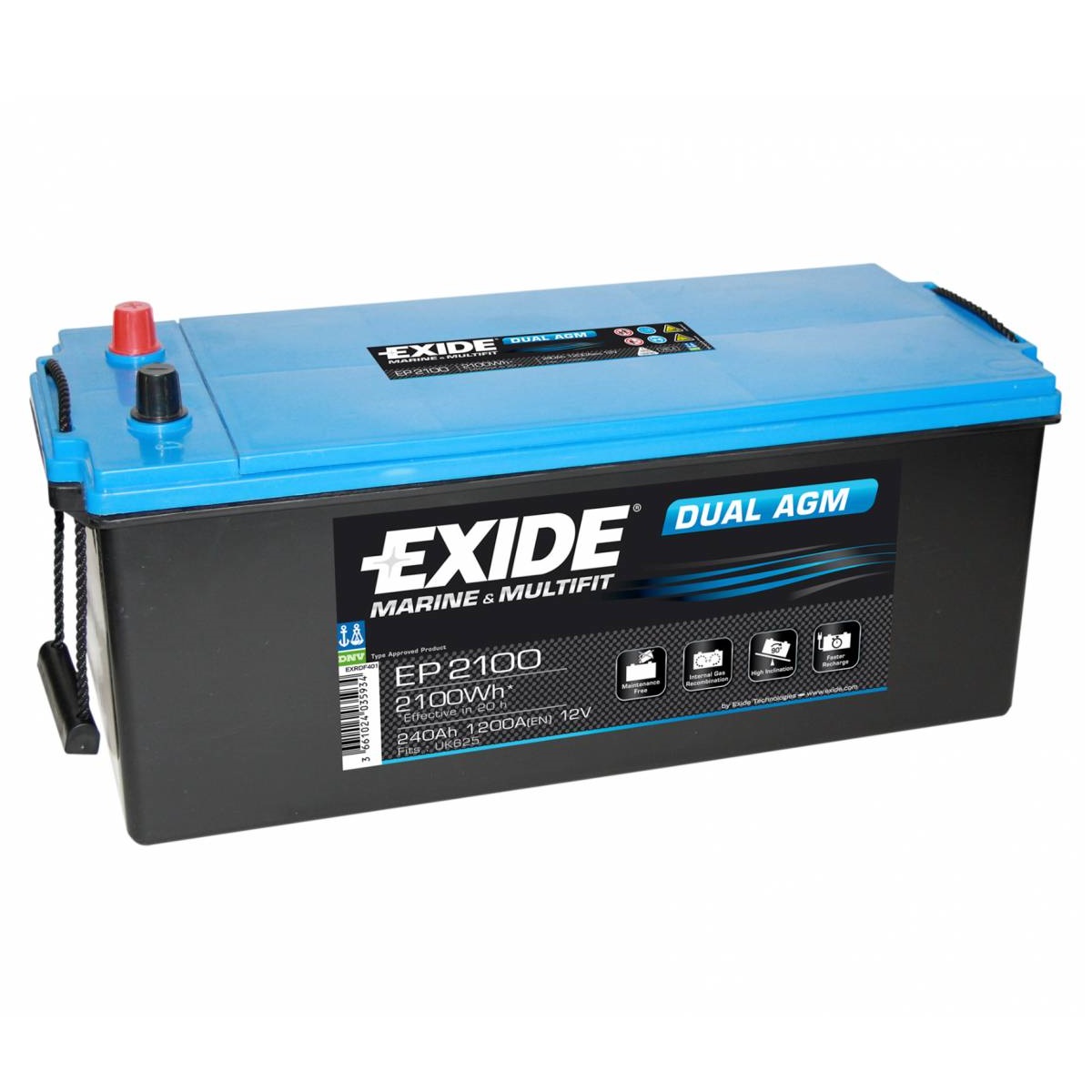 EXIDE Agm-Batterien für Service und Inbetriebnahme 100Ah 140Ah 240Ah -  Batterien - MTO Nautica Store