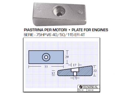 Platte für 75 PS V6 40 40 115 EFI 4T-Motoren