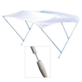 Canopy Sunshade 3 Bögen aus weiß lackiertem weißem Aluminiumtuch