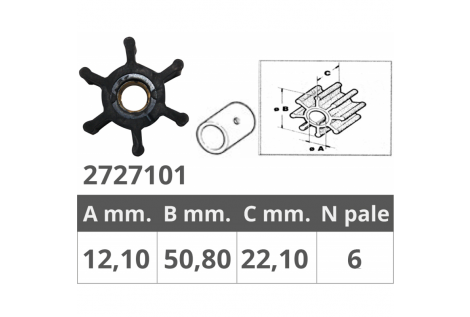 Jabsco 653-0001 Johnson-Laufrad 09-0810B