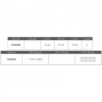 LAUFRAD SUZUKI 4T DF 200-225-250